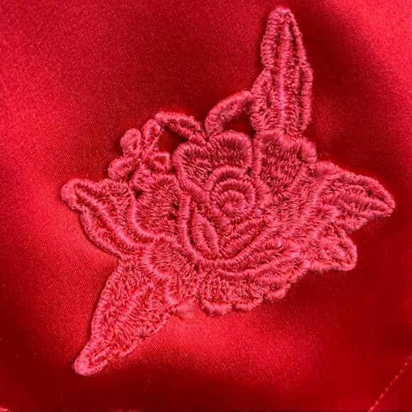 Vintage Victoria’s Secret heart label red satin button down sleep shirt - Picture 5 of 8